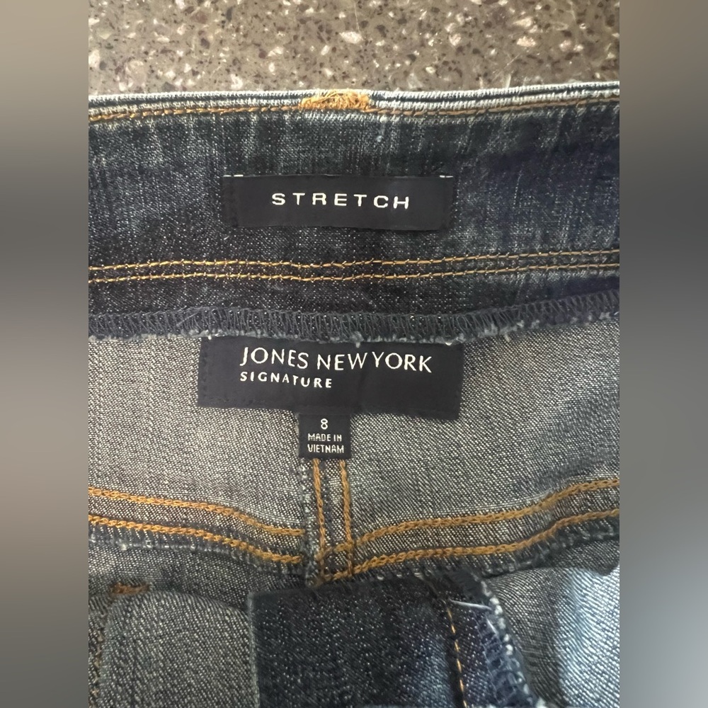 NWT Jones New York High Rise Salsbury 2 Wide Leg Patch Pocket Jeans Winter Boho - Picture 10 of 15